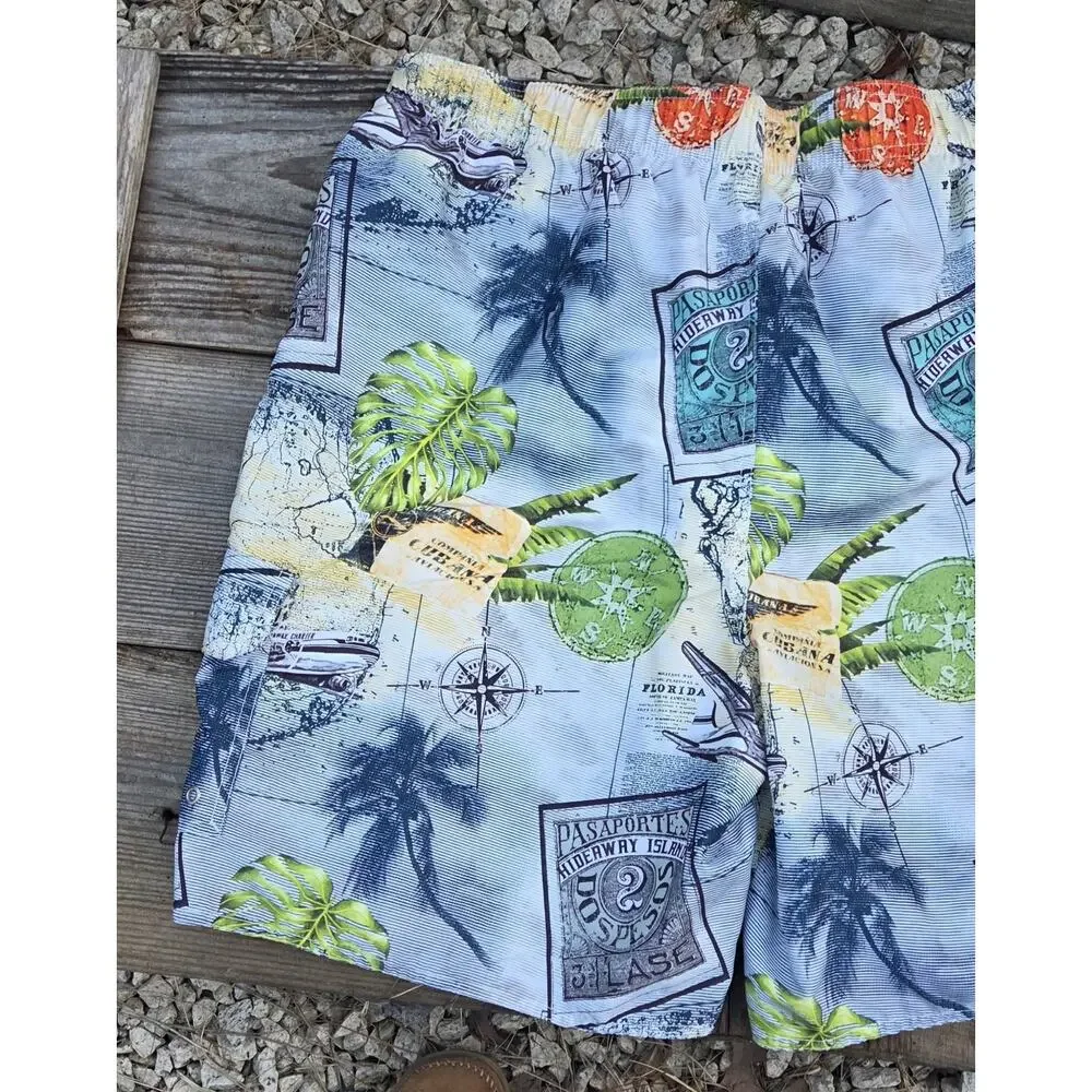 Croft & Barrow Men's 3XL tall Mesh Lined Beach Swim Shorts Trunks w\ Drawstring